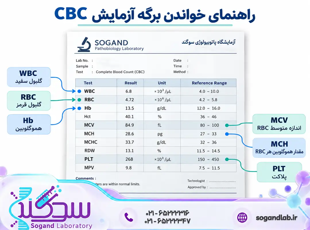 تفسیر آزمایش خون cbc